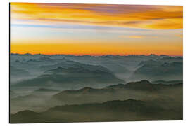 Tableau en aluminium Brume matinale dans les Alpes suisses 2