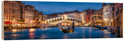 Holzbild Rialtobrücke und Canal Grande