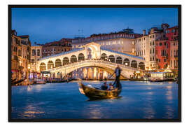 Gerahmter Kunstdruck Rialtobrücke am Abend