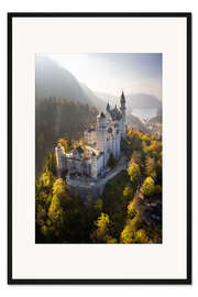 Gerahmter Kunstdruck Schloss Neuschwanstein im Herbst
