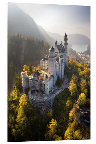 Tableau en plexi-alu Château de Neuschwanstein en automne