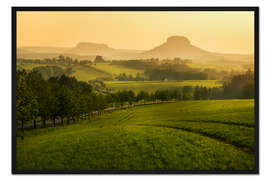 Gerahmter Kunstdruck Sächsische Schweiz mit Lilienstein