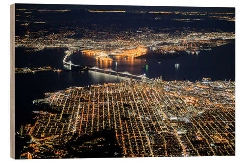 Cuadro de madera San Francisco en la noche 