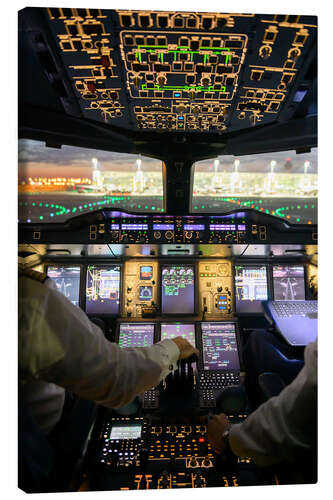 Canvas print Airbus A380 cockpit