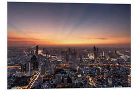 Foam board print Bangkok skyline in the sunset