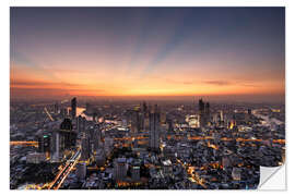 Naklejka na ścianę Bangkok skyline in the sunset