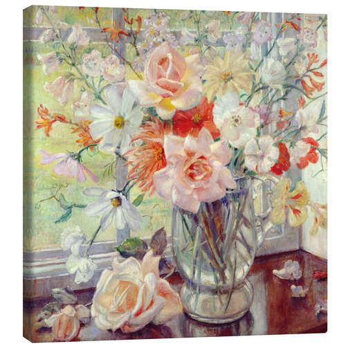 Canvas print A Still Life of Summer Flowers in a Glass Jug