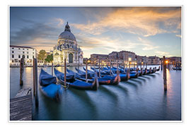 Póster Góndolas en el Gran Canal de Venecia