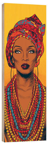 Wood print African woman