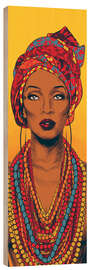 Wood print African woman