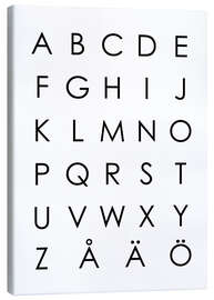 Leinwandbild  Schwedisches Alphabet modern - Typobox