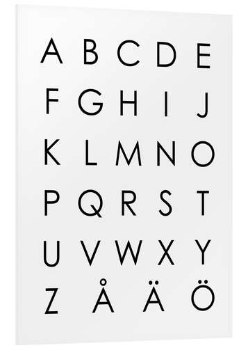 Foam board print Swedish alphabet modern