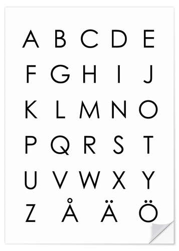 Wall sticker Swedish alphabet modern