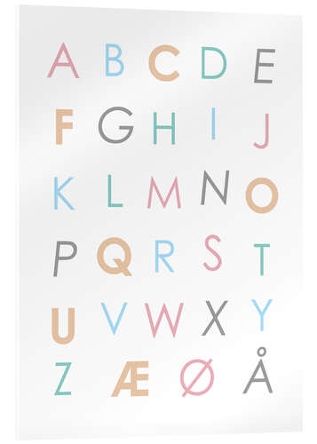 Acrylic print Scandinavian Alphabet Colourful