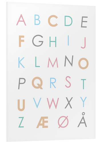 Foam board print Scandinavian Alphabet Colourful