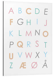 Magnettafel Skandinavisches Alphabet bunt