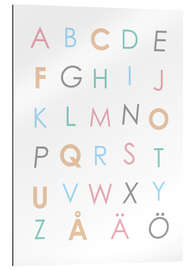 Quadro em plexi-alumínio Swedish Alphabet Colourful