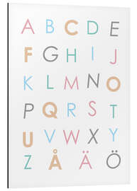 Magnettafel Schwedisches Alphabet Bunt