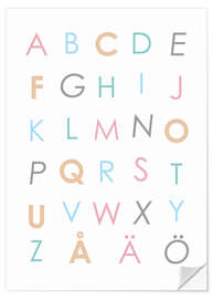 Wall sticker Swedish Alphabet Colourful