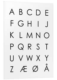 Foam board print Scandinavian alphabet modern