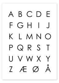 Plakat  Modern alfabet (dansk-norsk) - Typobox