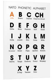 Foam board print NATO Phonetic Alphabet