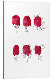 Tableau en aluminium Plantes et taches rouges