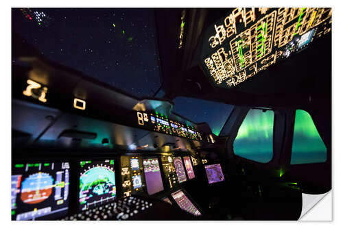 Autocolante decorativo Airbus A380 cockpit with polar lights