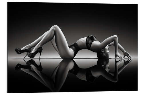 Aluminium print Sensual woman with lingerie