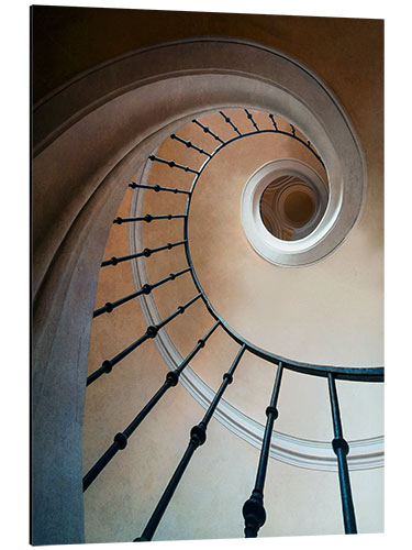 Aluminiumsbilde Pretty brown spiral staircase