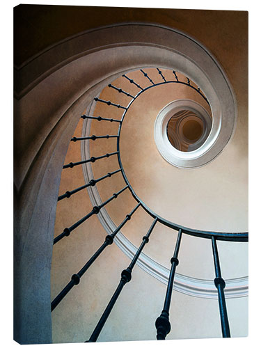 Canvas print Pretty brown spiral staircase