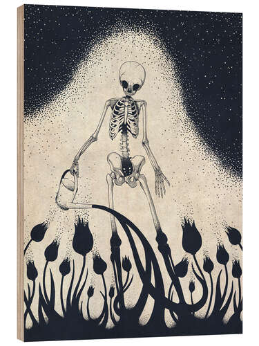 Wood print Bellona in the garden