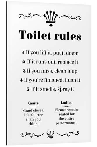 Aluminiumsbilde Toilet rules