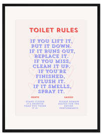 Gerahmter Kunstdruck Toilet Rules
