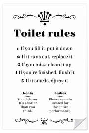 Wall sticker Toilet rules