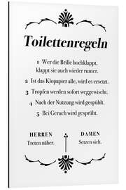 Alumiinitaulu Toilet rules (German)