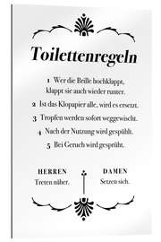 Gallery print Toilet rules (German)