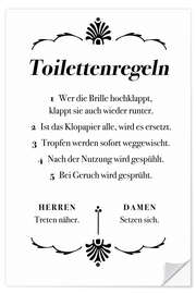 Wandsticker Toilettenregeln