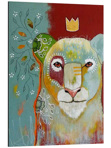 Aluminium print Strong lion queen