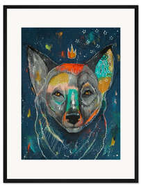 Gerahmter Kunstdruck König Wolf in der Dämmerung