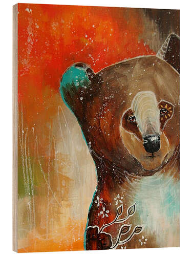 Wood print Little bear with big dreams