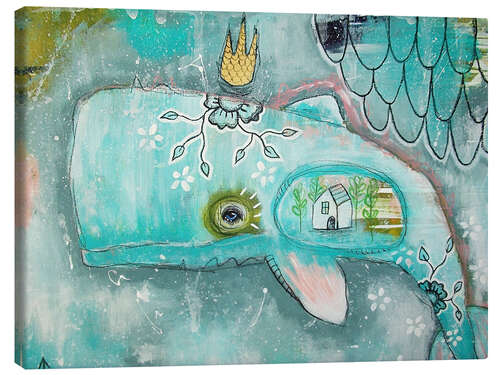 Tableau sur toile Petite baleine dans l'océan des rêves
