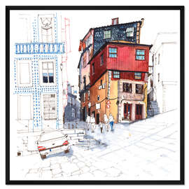 Gerahmter Kunstdruck Porto Corner