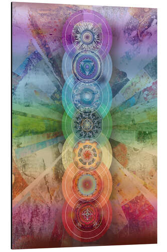 Aluminium print Seven Chakras