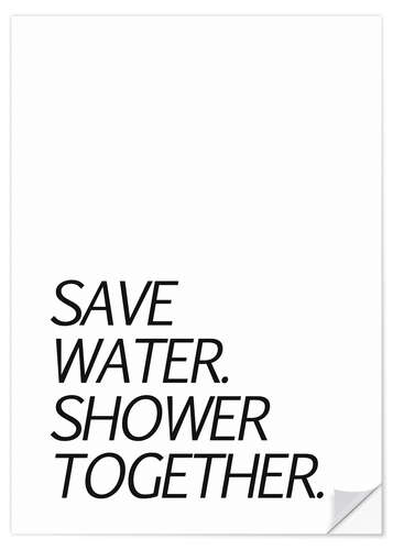 Wall sticker Save water & shower together