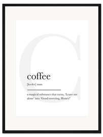 Gerahmter Kunstdruck Coffee Definition (Englisch)