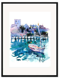 Gerahmter Kunstdruck Das Boot im Hafen