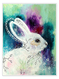 Wall print  Enchanted whisperings - whimsical rabbit - Micki Wilde