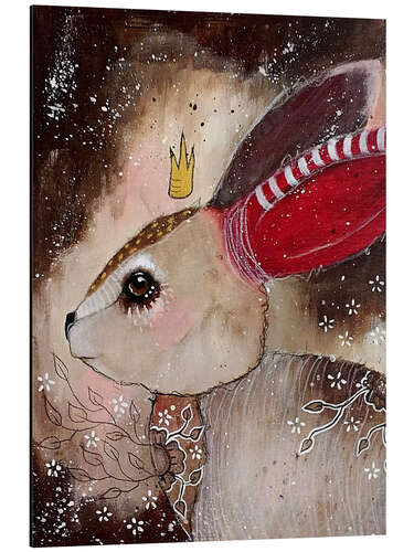 Aluminium print Three little wishes - whimsical rabbit