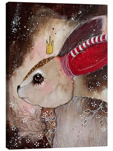 Canvas print Three little wishes - whimsical rabbit